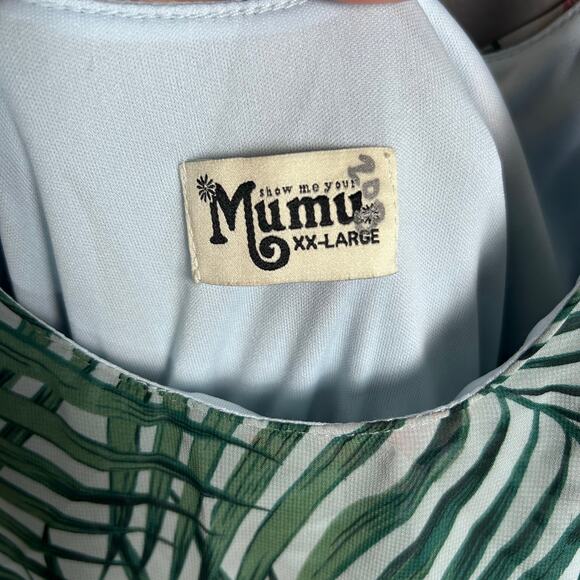 Mumu Maxi dress XXL tank Hawaiian Slip green wedding guest party boho NWT - Picture 15 of 15